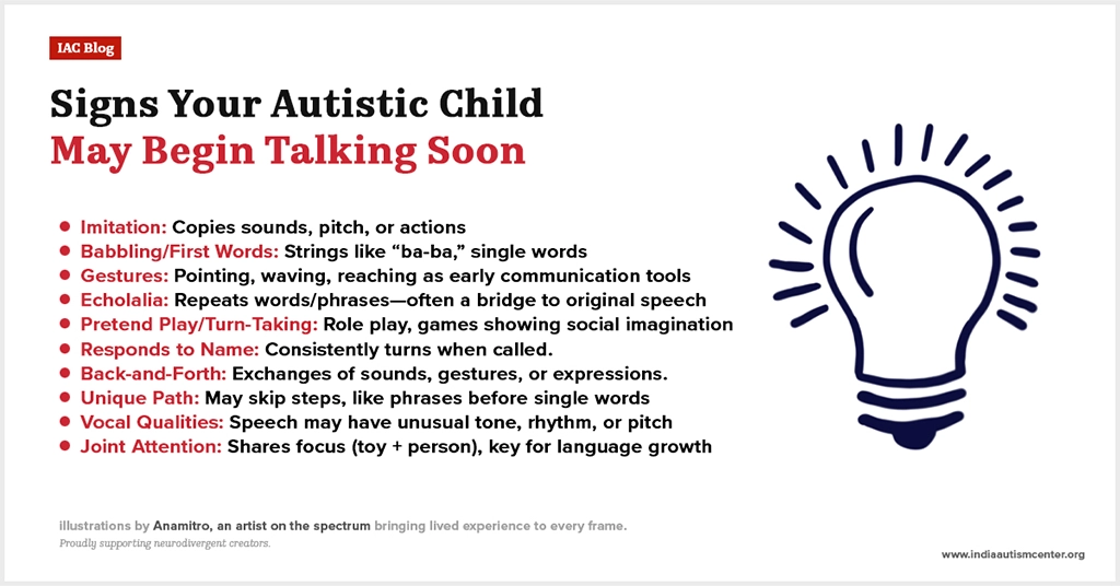 Signs an autistic child is about to start talking.