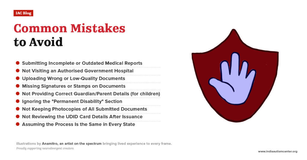 Common mistakes to avoid when applying for UDID card for autism