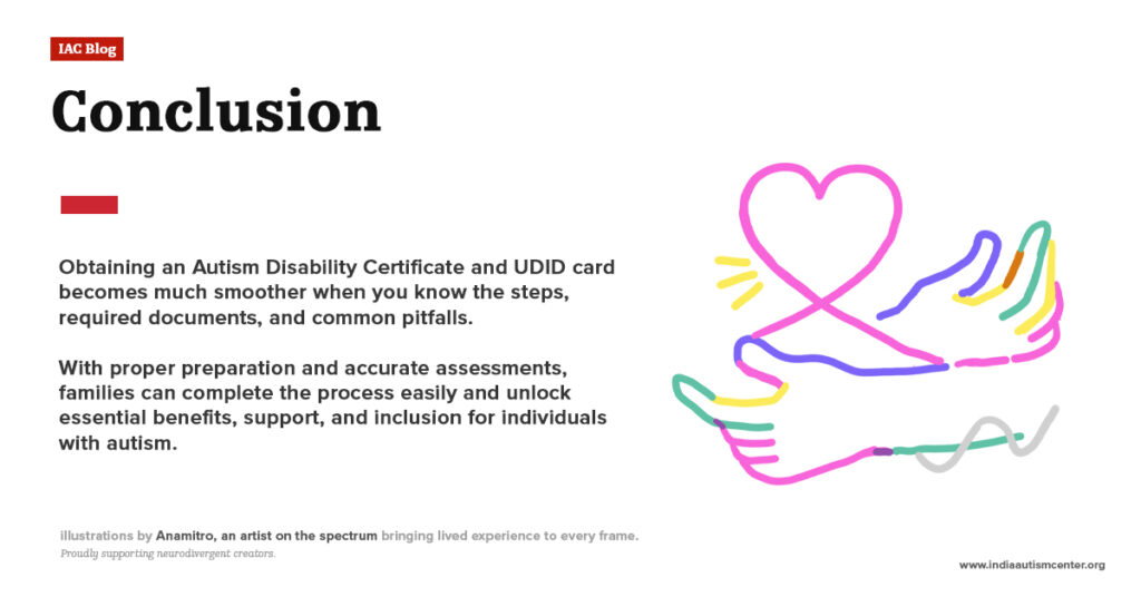Conclusion on how to apply for autism disability certificate and UDID card