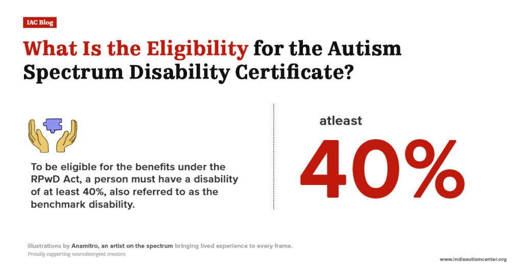 Eligibility criteria for autism spectrum disability certificate