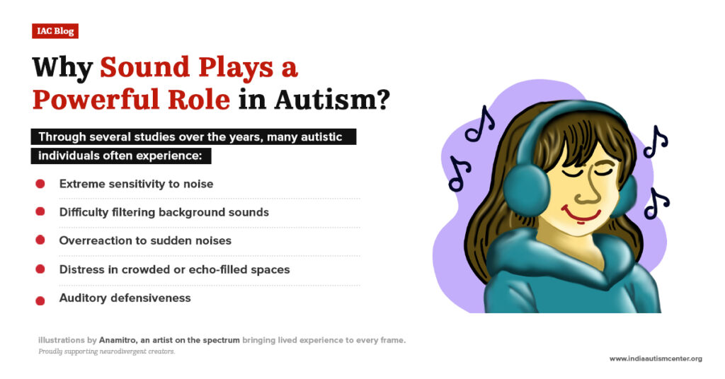 Illustration explaining why sound plays a powerful role in autism and auditory sensory processing