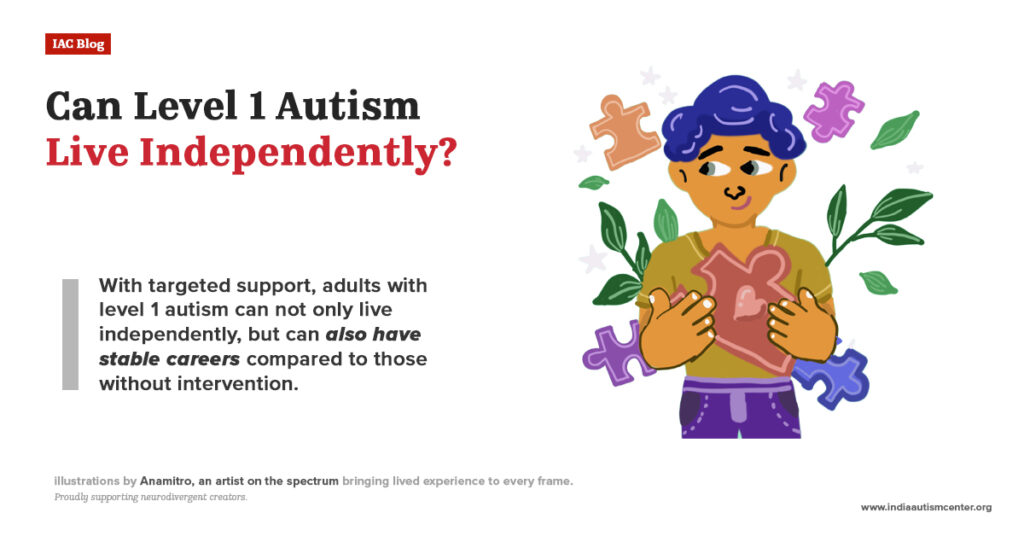 Adults with level 1 autism living independently with appropriate support, stable careers, and daily life skills.