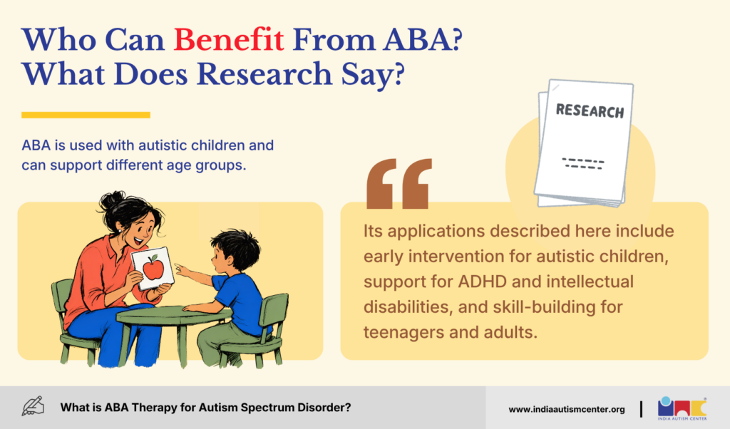 Who can benefit from ABA therapy research evidence for autism across life stages