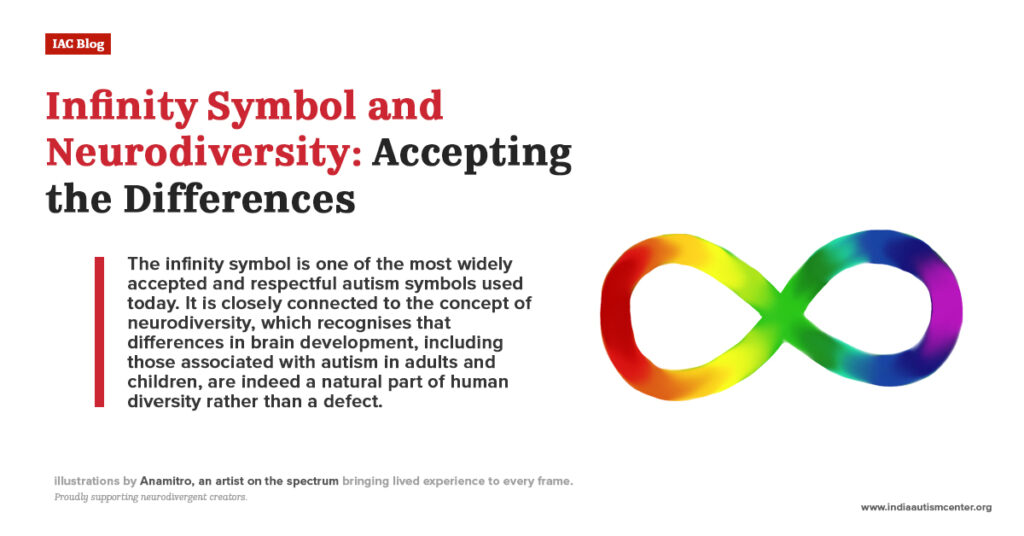 Rainbow infinity symbol representing neurodiversity and autism acceptance