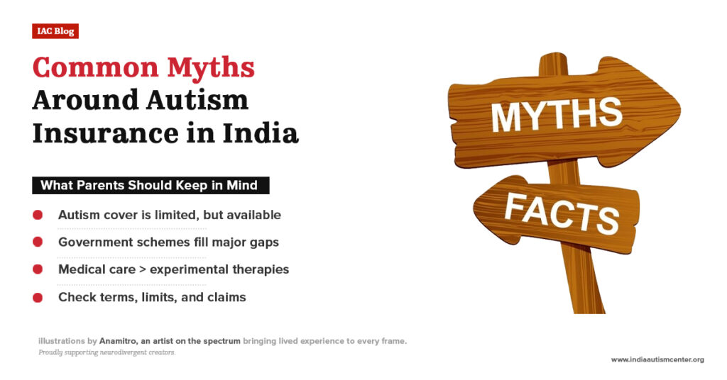 Common myths and facts about autism insurance in India including coverage limits, government schemes, and medical claim considerations