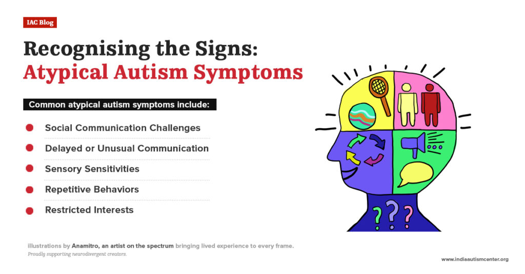 atypical autism symptoms social communication sensory issues repetitive behavior signs
