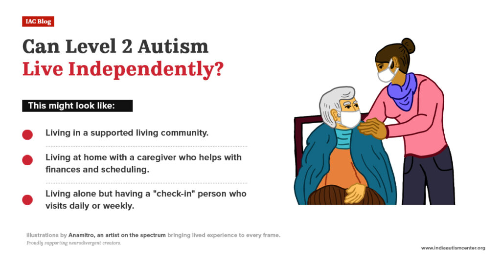 Can people with level 2 autism live independently with supported living and caregiver assistance