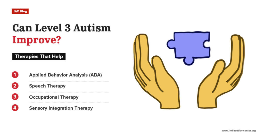 Can Level 3 autism improve from therapies like ABA speech and occupational therapy that support development
