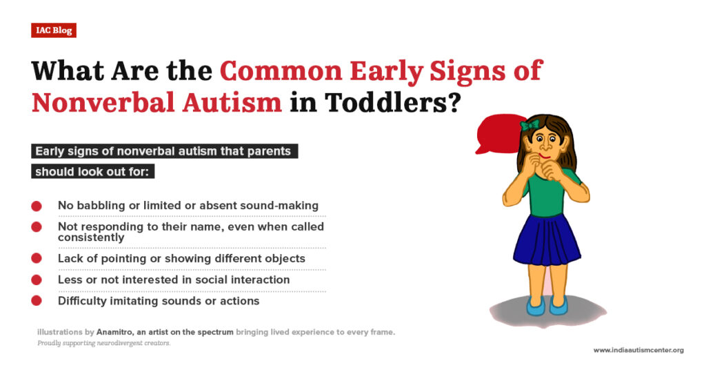 Toddler showing common early signs like lack of response and communication delays.