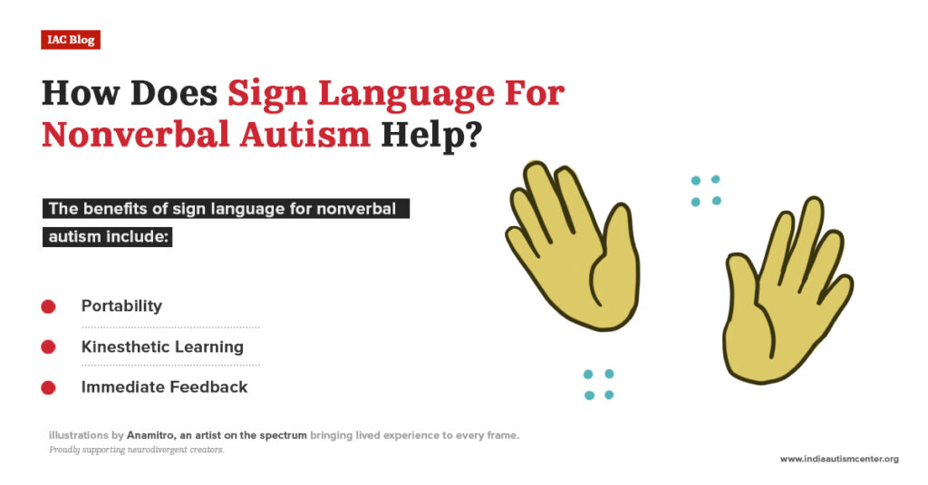 Sign language communication benefits for nonverbal autism including learning and feedback