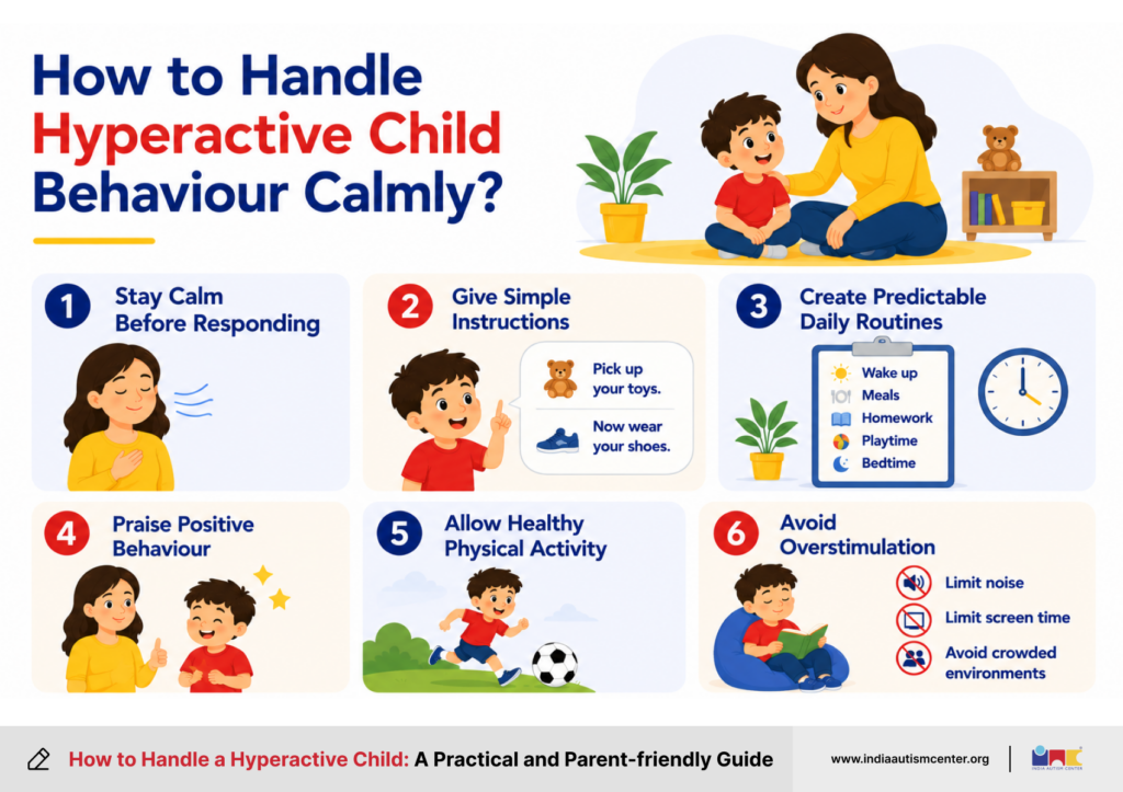 Practical tips to handle hyperactive child behaviour calmly with routines and simple instructions