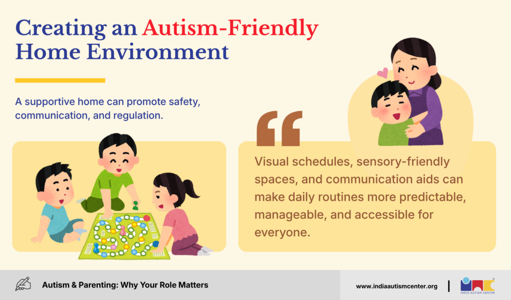Creating an autism friendly home environment supports sensory regulation effectively