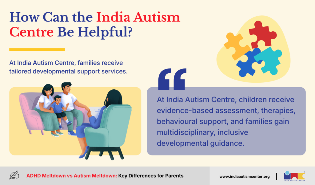 India Autism Center providing developmental assessment and support to a family