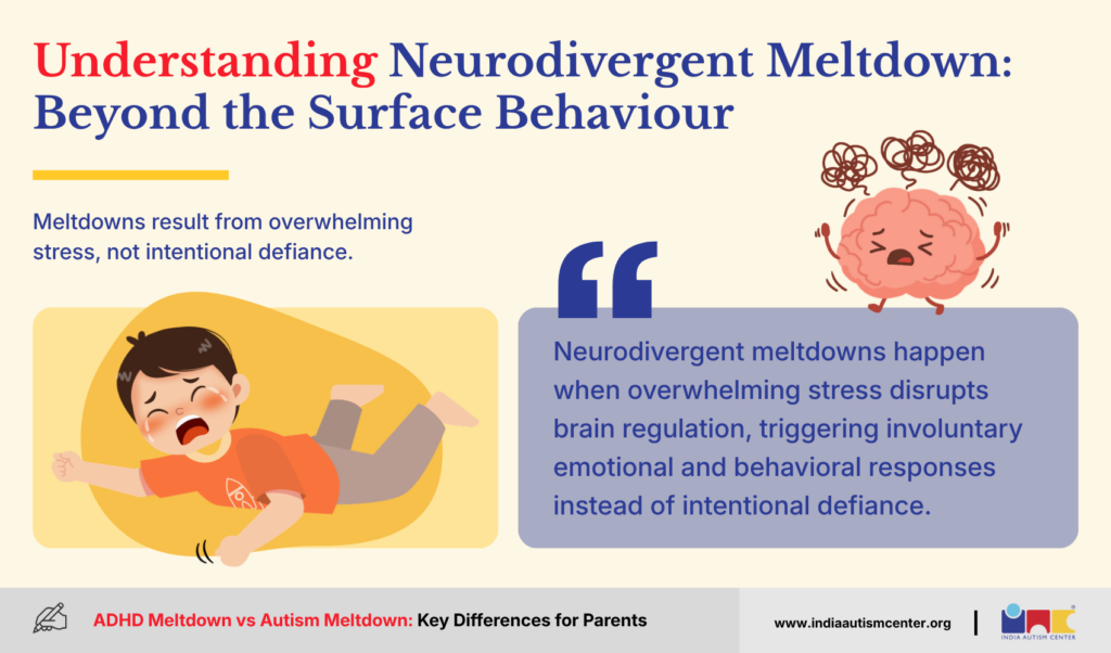 Child experiencing a neurodivergent meltdown caused by overwhelming stress