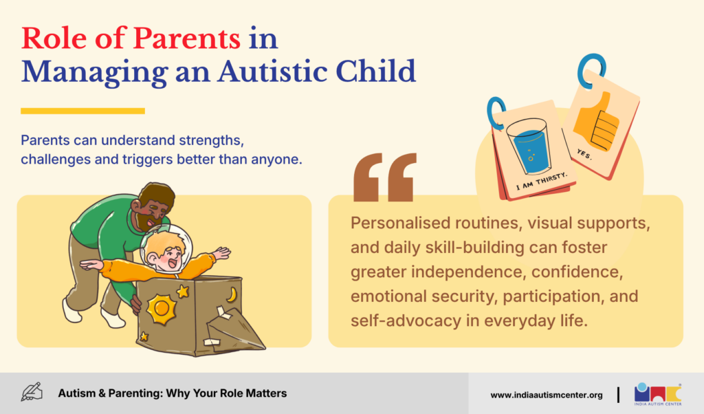 The role of parents in managing an autistic child involves providing continuous care and neuroaffirming support