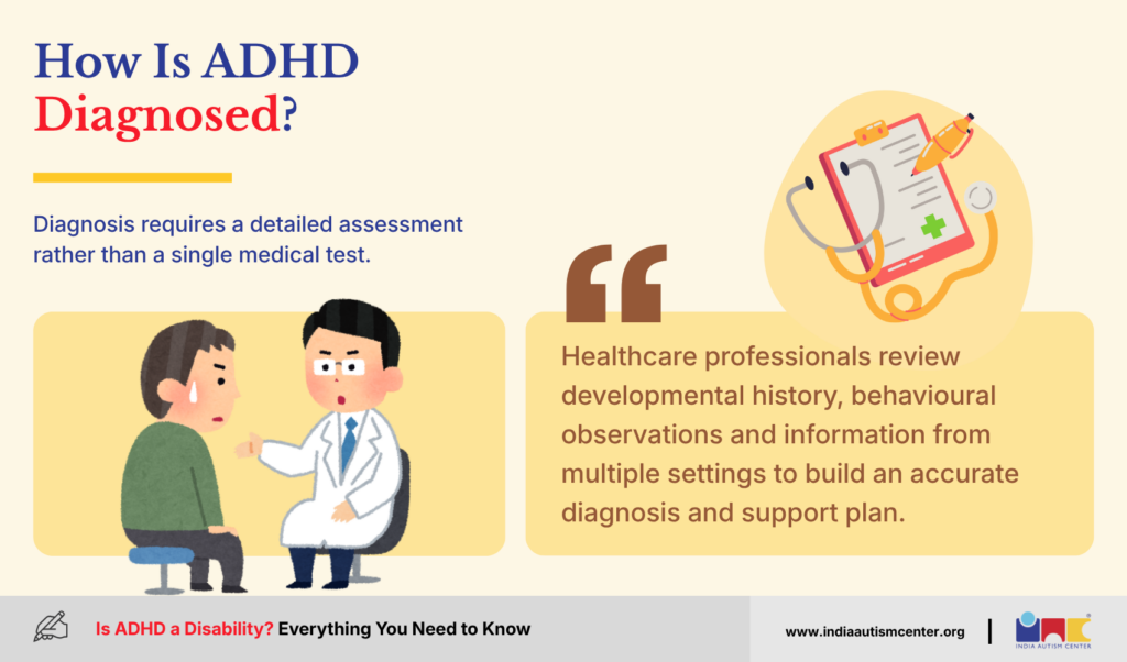 Healthcare professional assessing a patient as part of the ADHD diagnosis process