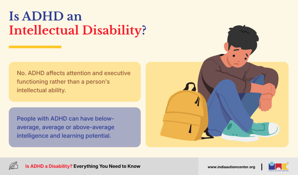 Illustration explaining the difference between ADHD and intellectual disability