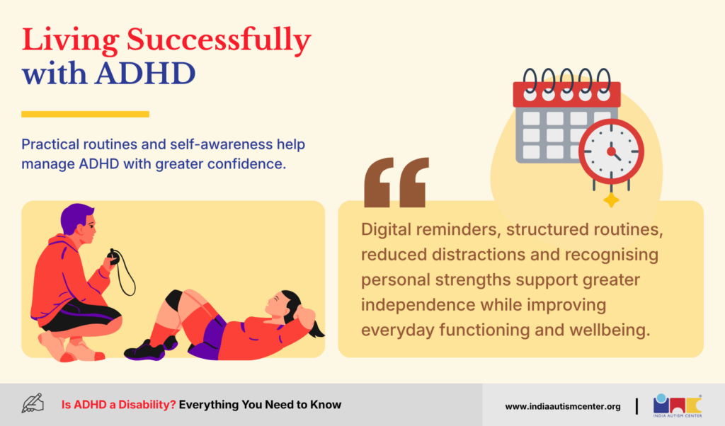 People using routines reminders and healthy habits to manage ADHD successfully