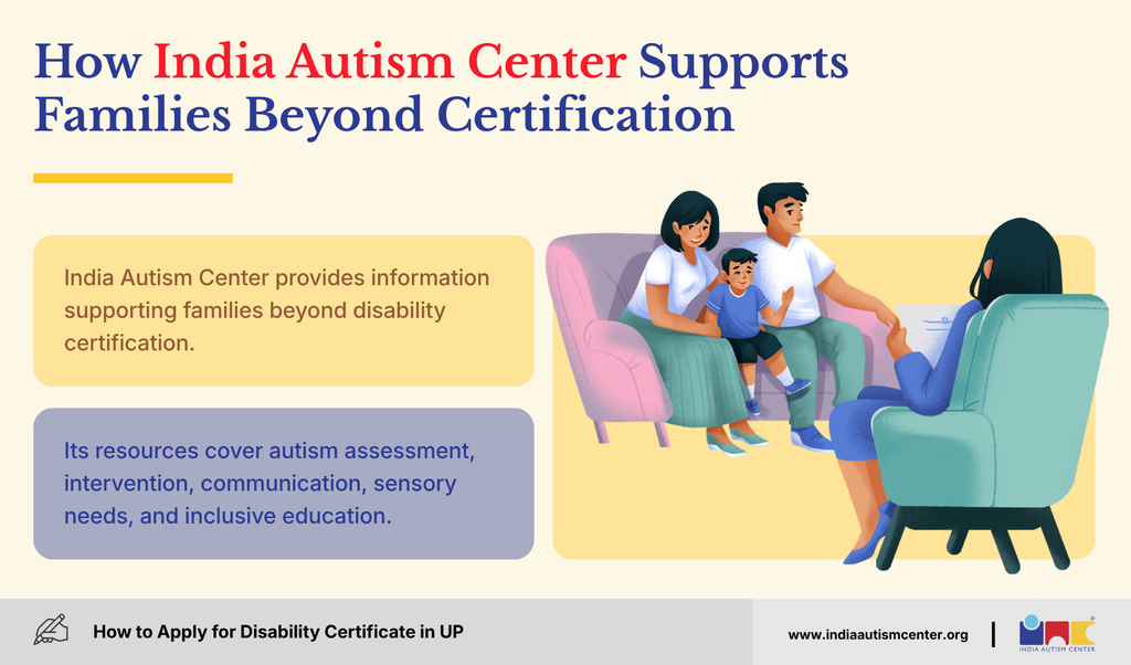 India Autism Center support for families beyond disability certification