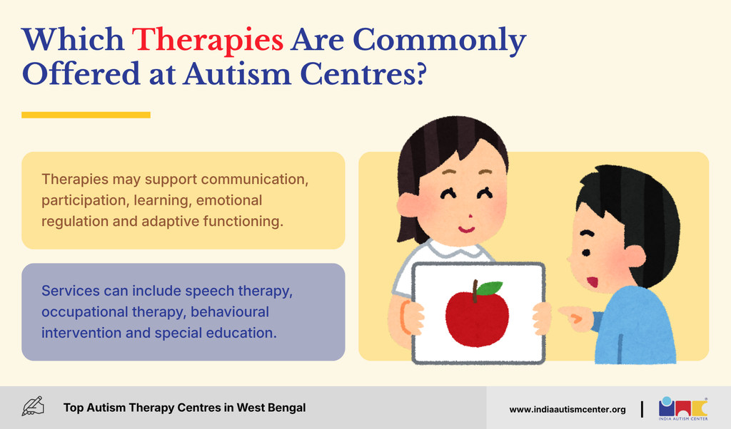Common therapies offered at autism centres including speech and occupational therapy