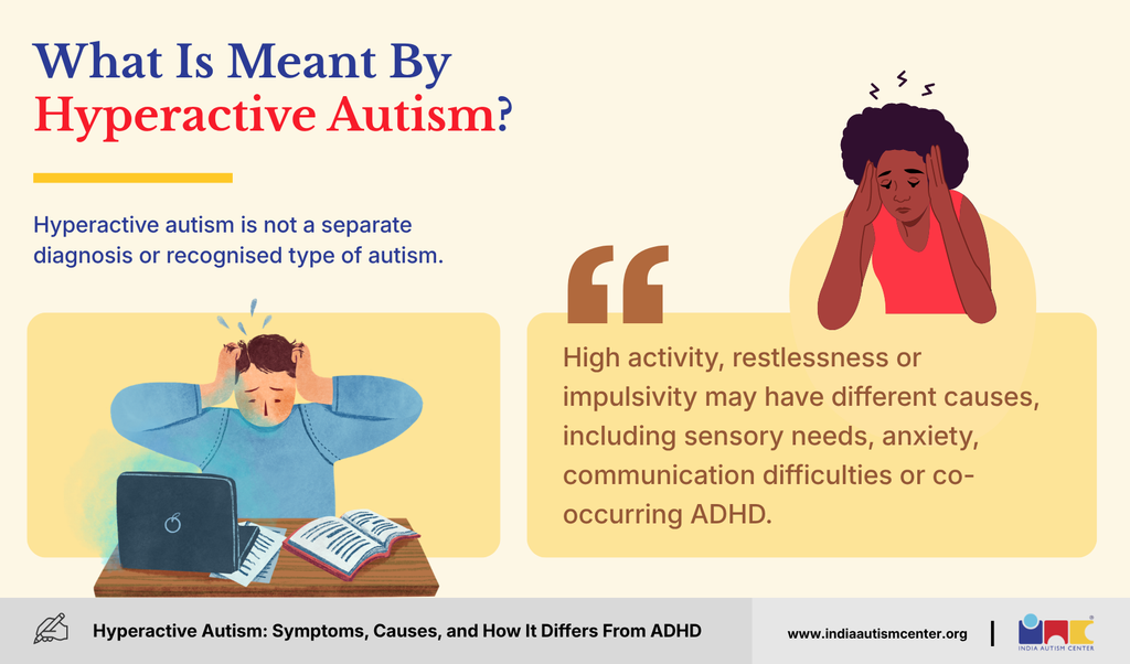What is meant by hyperactive autism, explaining that hyperactivity may occur alongside autism for different reasons.