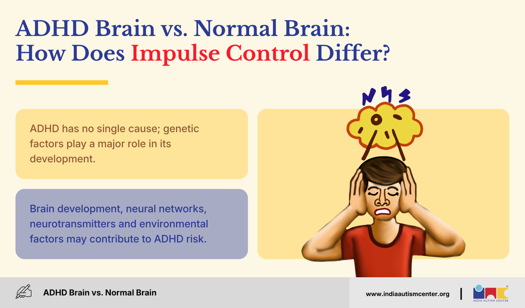 Illustrated boy holding his head beneath a burst cloud, showing how impulse control can differ in the ADHD brain
