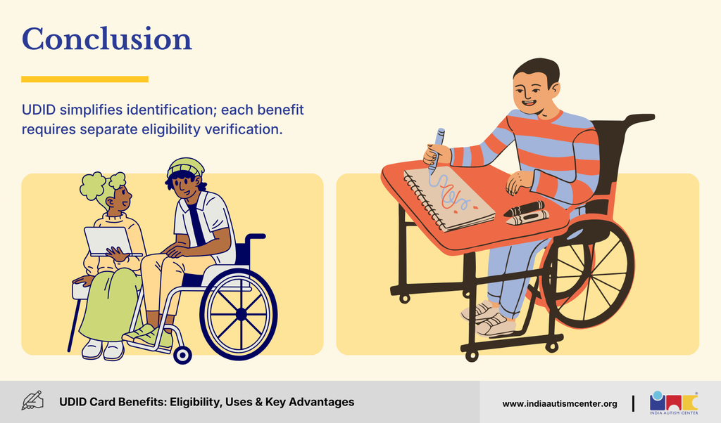 UDID card summary showing disability identification and benefit eligibility verification